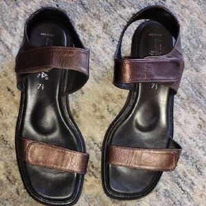 Aquatalia Dark Brown Leather Sandals